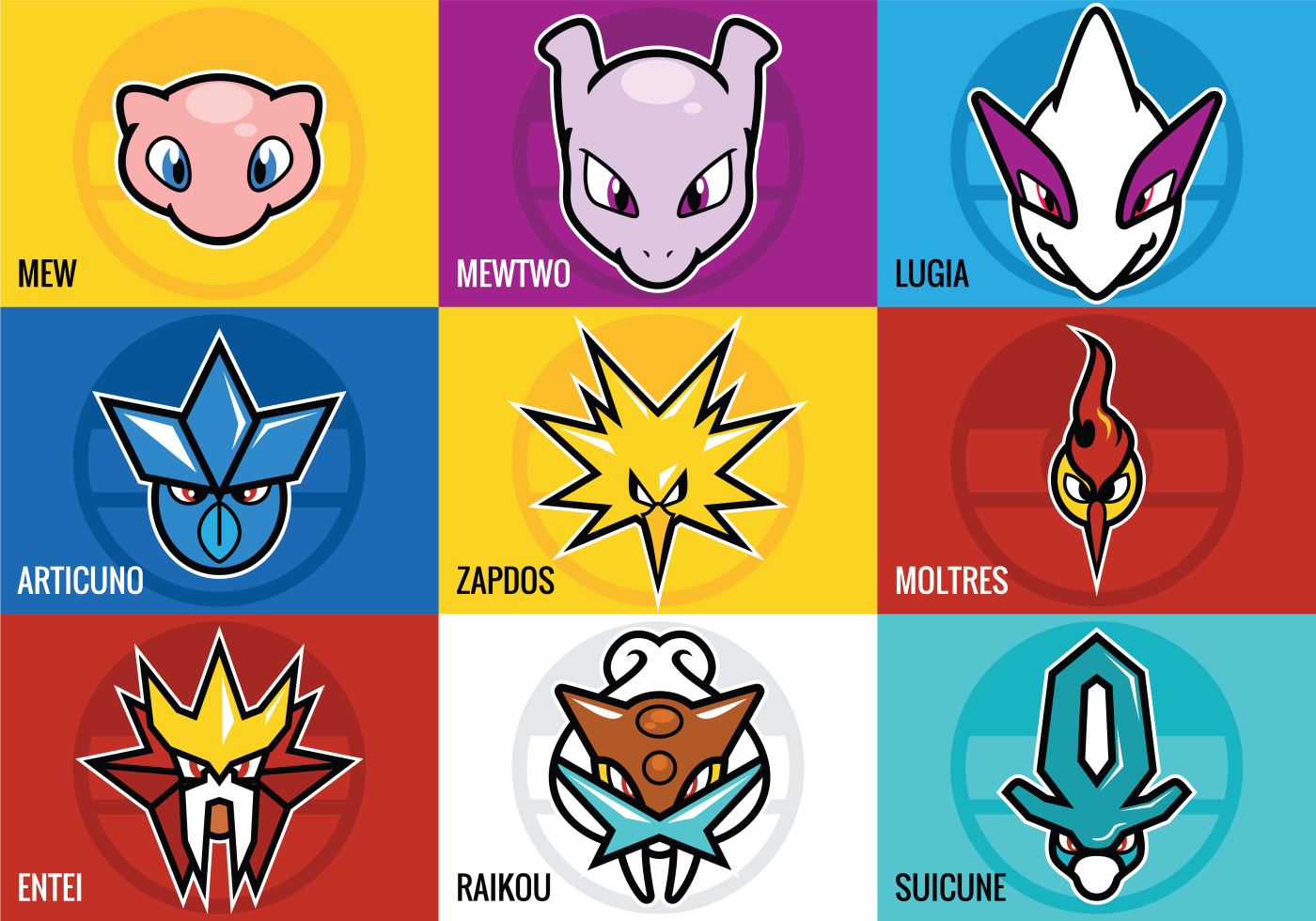 Vetores lendários de Pokémon 121282 Vetor no Vecteezy